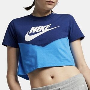 2 tone blue Nike crop top